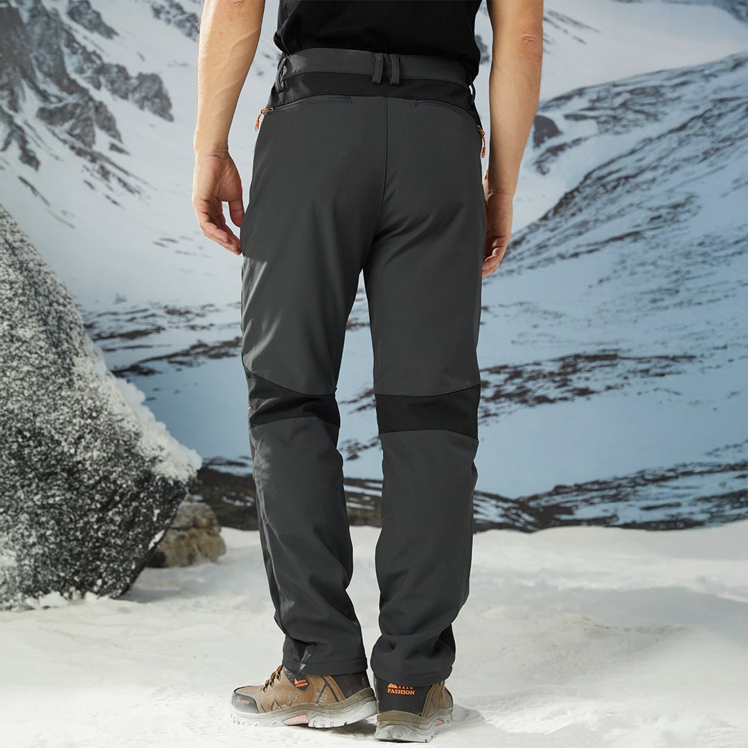 TACVASEN Grey Black Men's Snow Hiking Water - Resistant Ski Fleece Lined Pants
