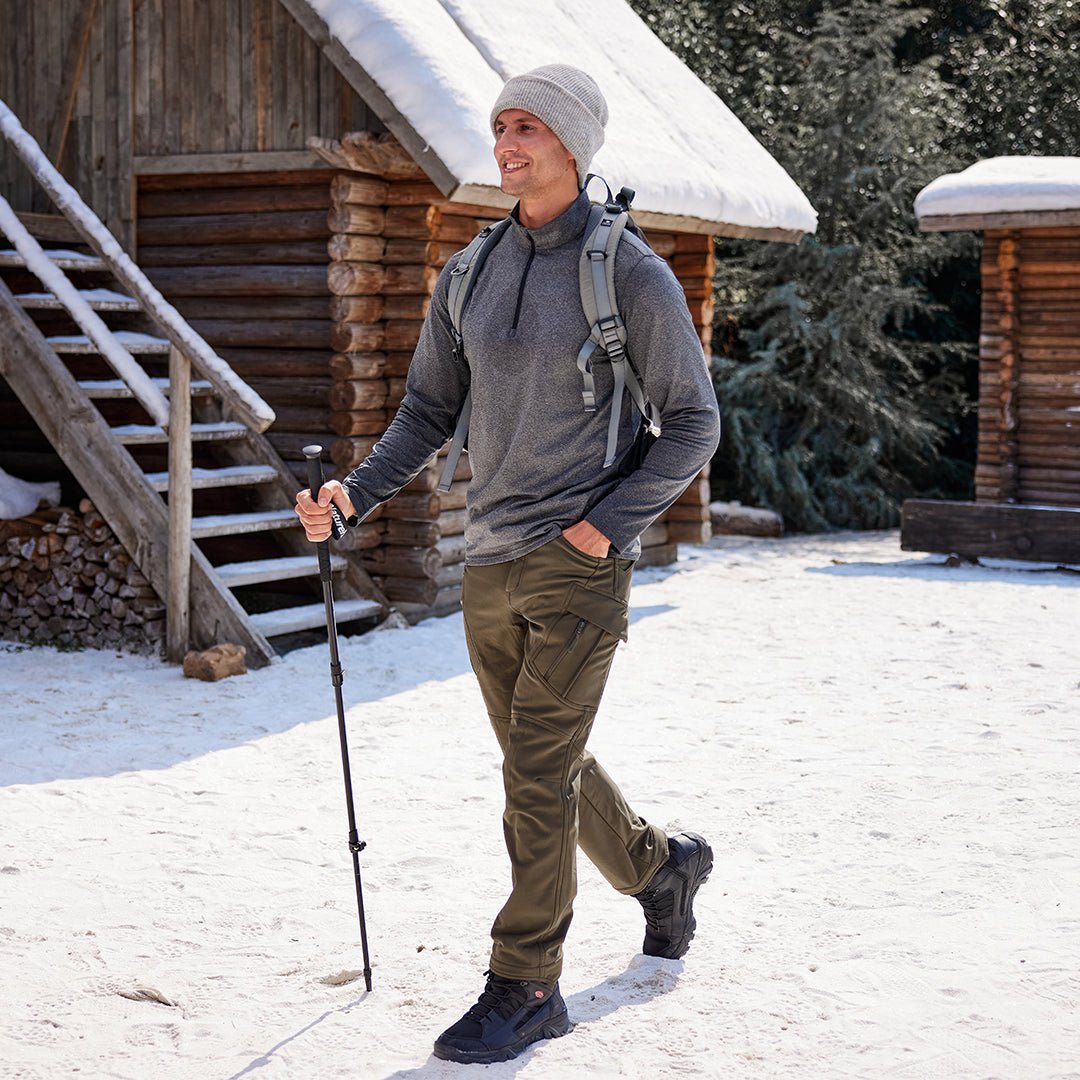 TACVASEN Black Men's Softshell Ski Tactical Military Hiking Pants