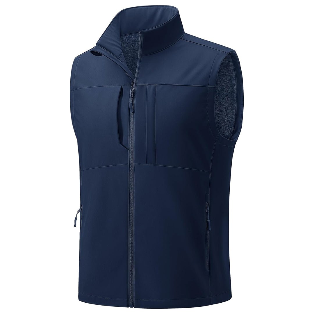 TACVASEN Navy Softshell Vest Windproof Waterproof Lightweight Jacket