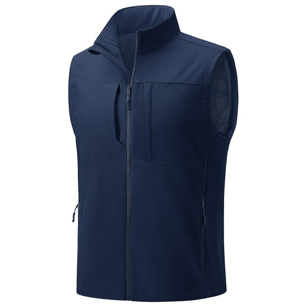 TACVASEN Navy Softshell Vest Windproof Waterproof Lightweight Jacket