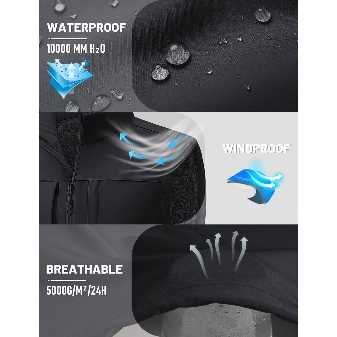 Men's Softshell Vest Windproof Waterproof Lightweight Jacket - AT25M3347
