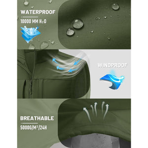 Men's Softshell Vest Windproof Waterproof Lightweight Jacket - AT25M3347