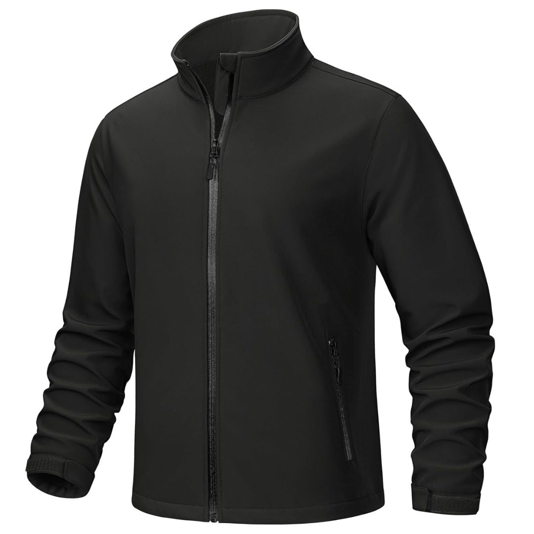 TACVASEN Black Men's Softshell Windproof Waterproof Coats Hiking Jackets