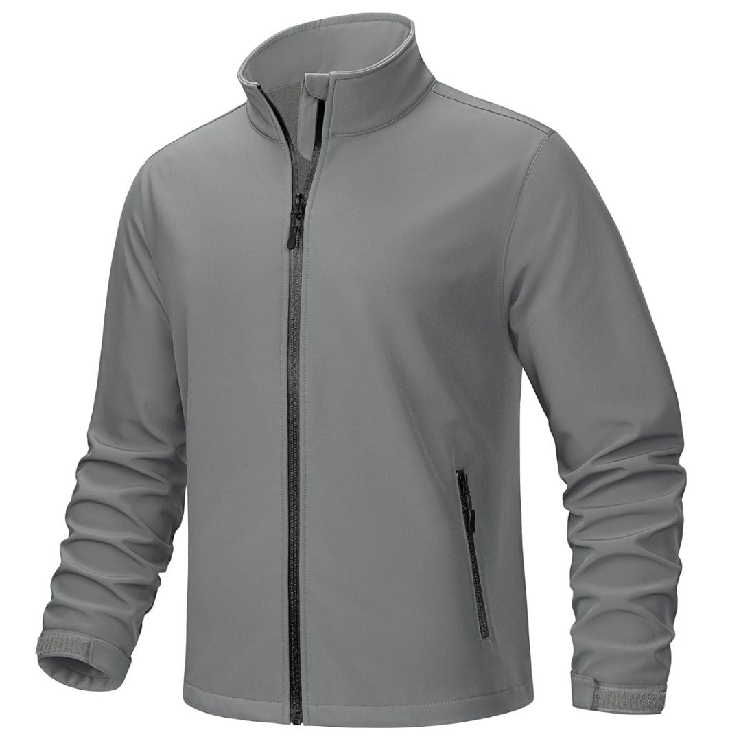TACVASEN Light Grey Men's Softshell Windproof Waterproof Coats Hiking Jackets