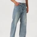 TACVASEN Light Blue Men's Straight Fit Jeans With Secure Storage