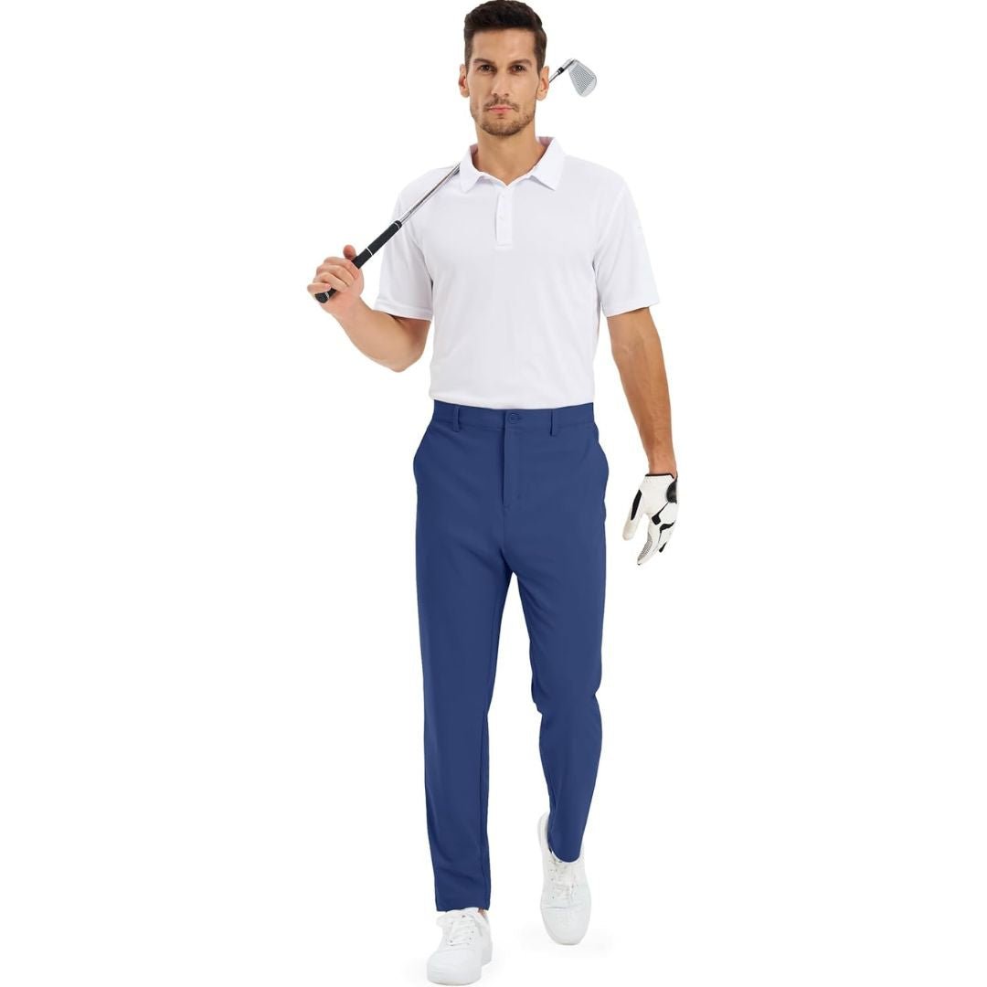 TACVASEN Blue Grey Men's Stretch & Lightweight Classic Fit Golf Pants