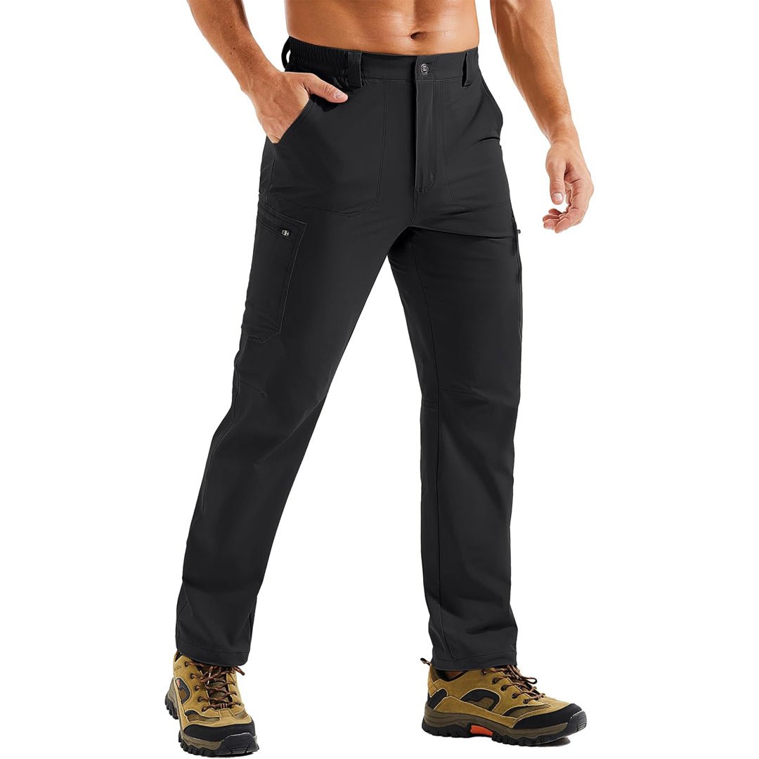 TACVASEN Black Men's Stretch Quick Dry Hiking Cargo Pants