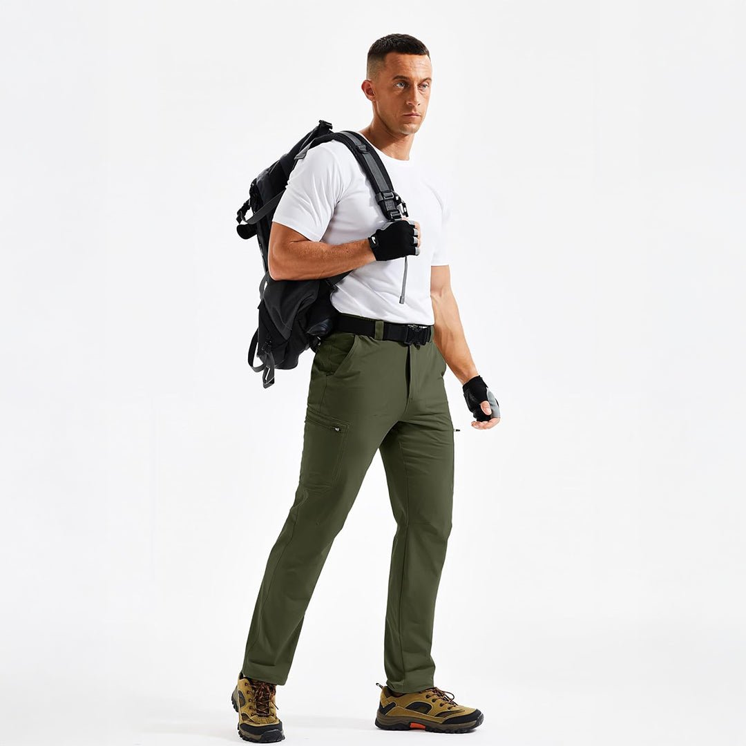 TACVASEN Army Green Men's Stretch Quick Dry Hiking Cargo Pants