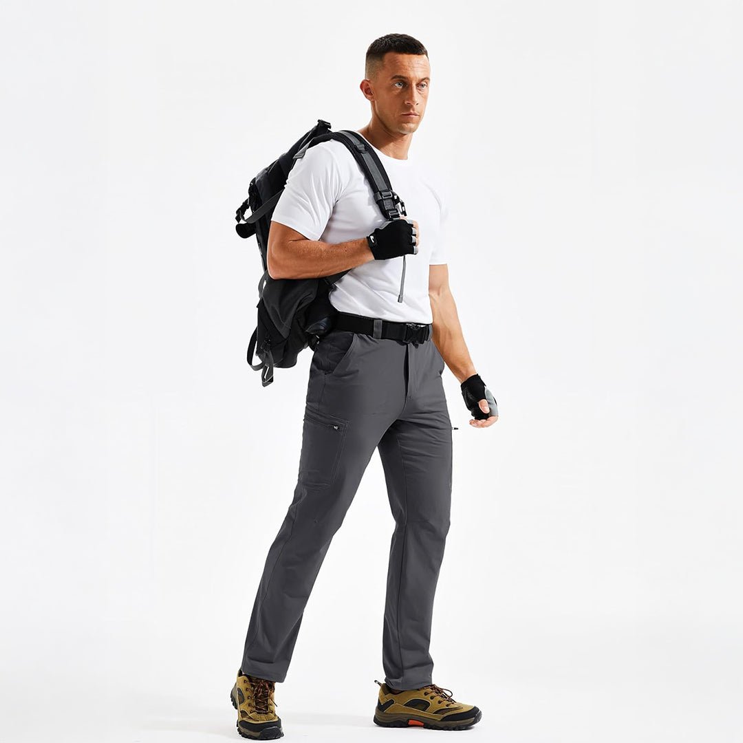 TACVASEN Dark Grey Men's Stretch Quick Dry Hiking Cargo Pants