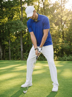 TACVASEN Bright Blue Men's Summer Golf Polo Breathable Functional Shirt
