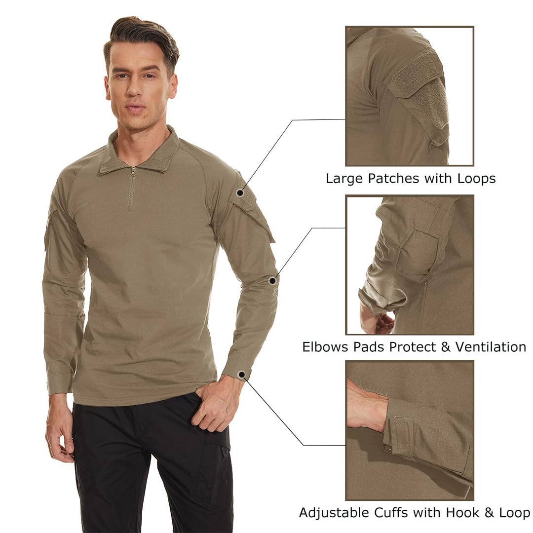 TACVASEN Navy Men's Tactical Military Long Sleeves Shirt