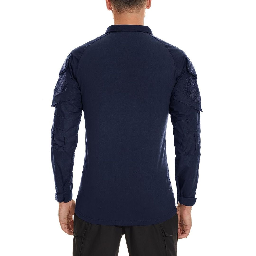 TACVASEN Navy Men's Tactical Military Long Sleeves Shirt