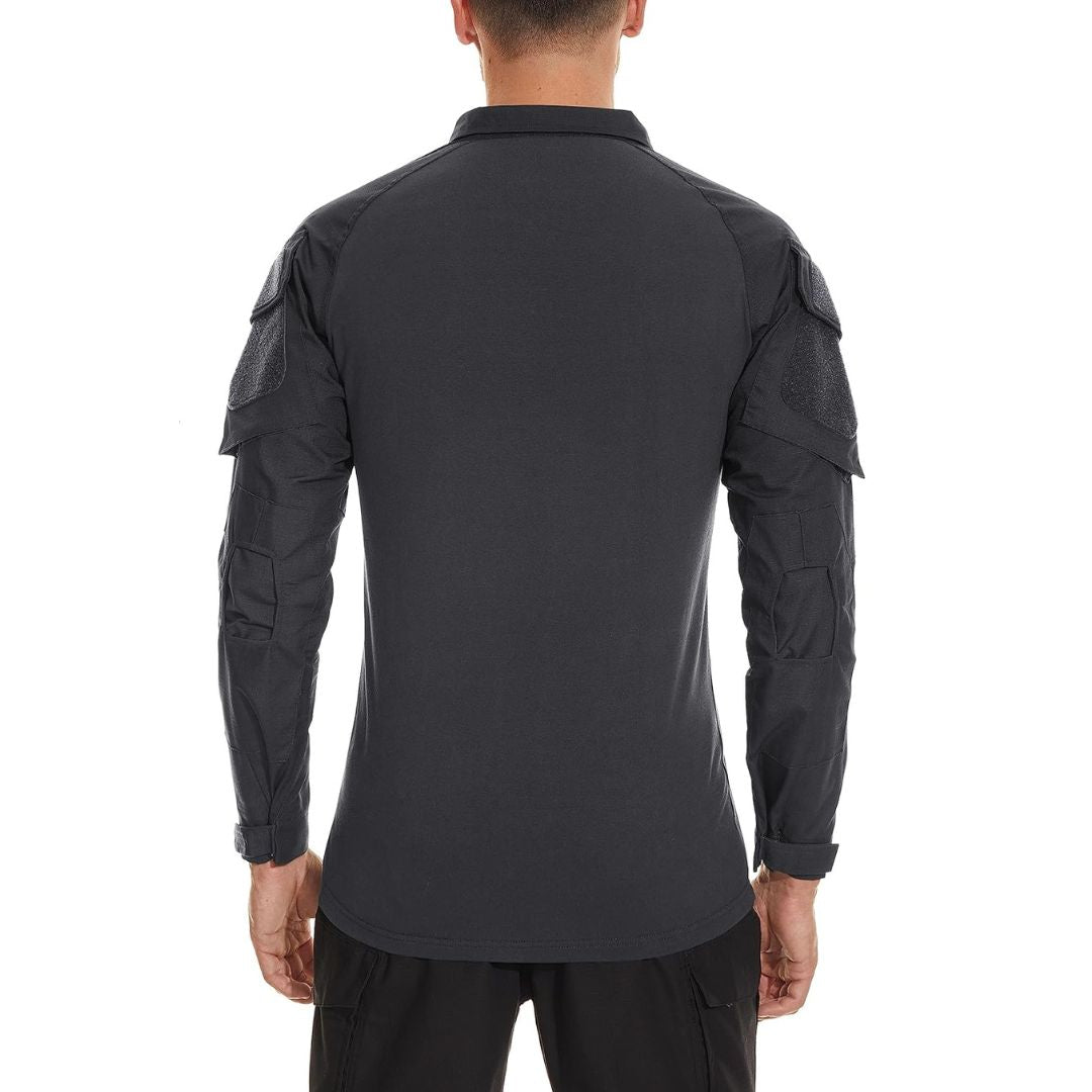 TACVASEN Dark Grey Men's Tactical Military Long Sleeves Shirt