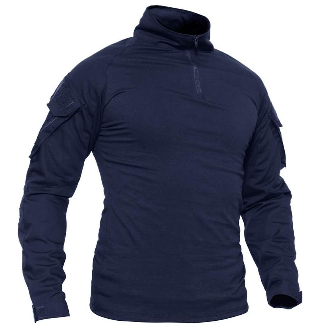 TACVASEN Navy Men's Tactical Military Long Sleeves Shirt