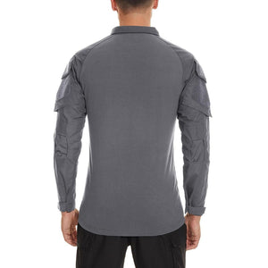 TACVASEN Light Grey Men's Tactical Military Long Sleeves Shirt
