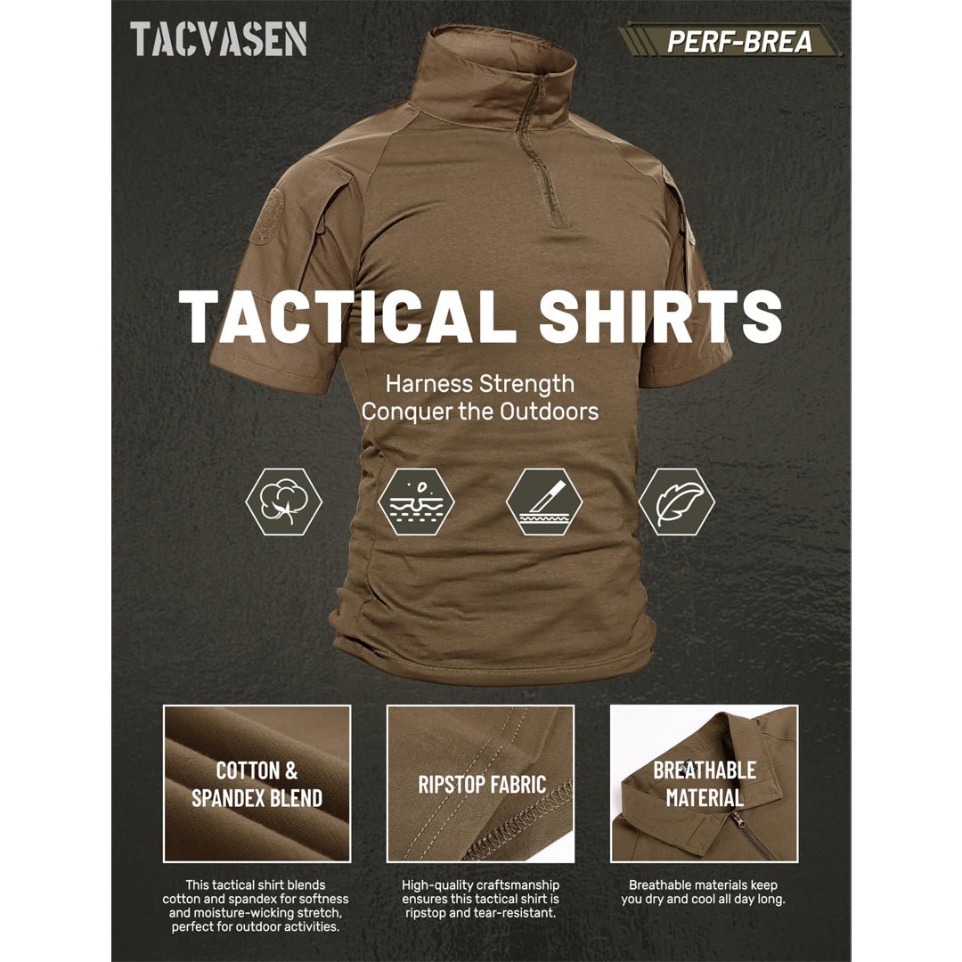 Men's Tactical Combat Shirt Ripstop Performance Tee