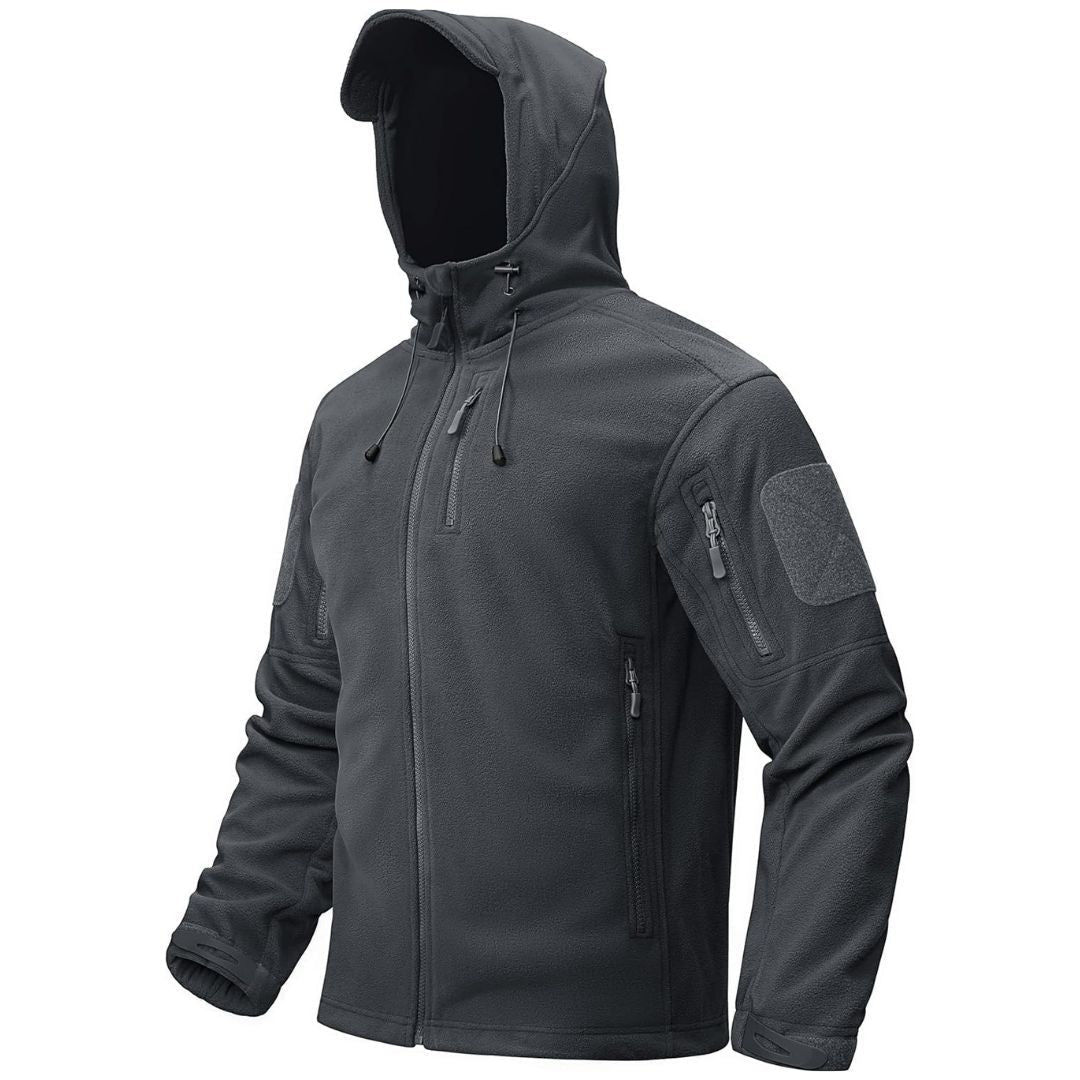 TACVASEN Grey Men's Tactical Fleece Jacket Hoodie Winter Down Jackets