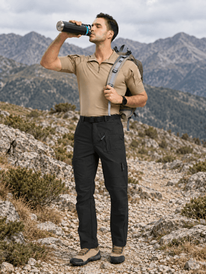 TACVASEN Black Men's Tactical Outdoor Ripstop Cargo Pants