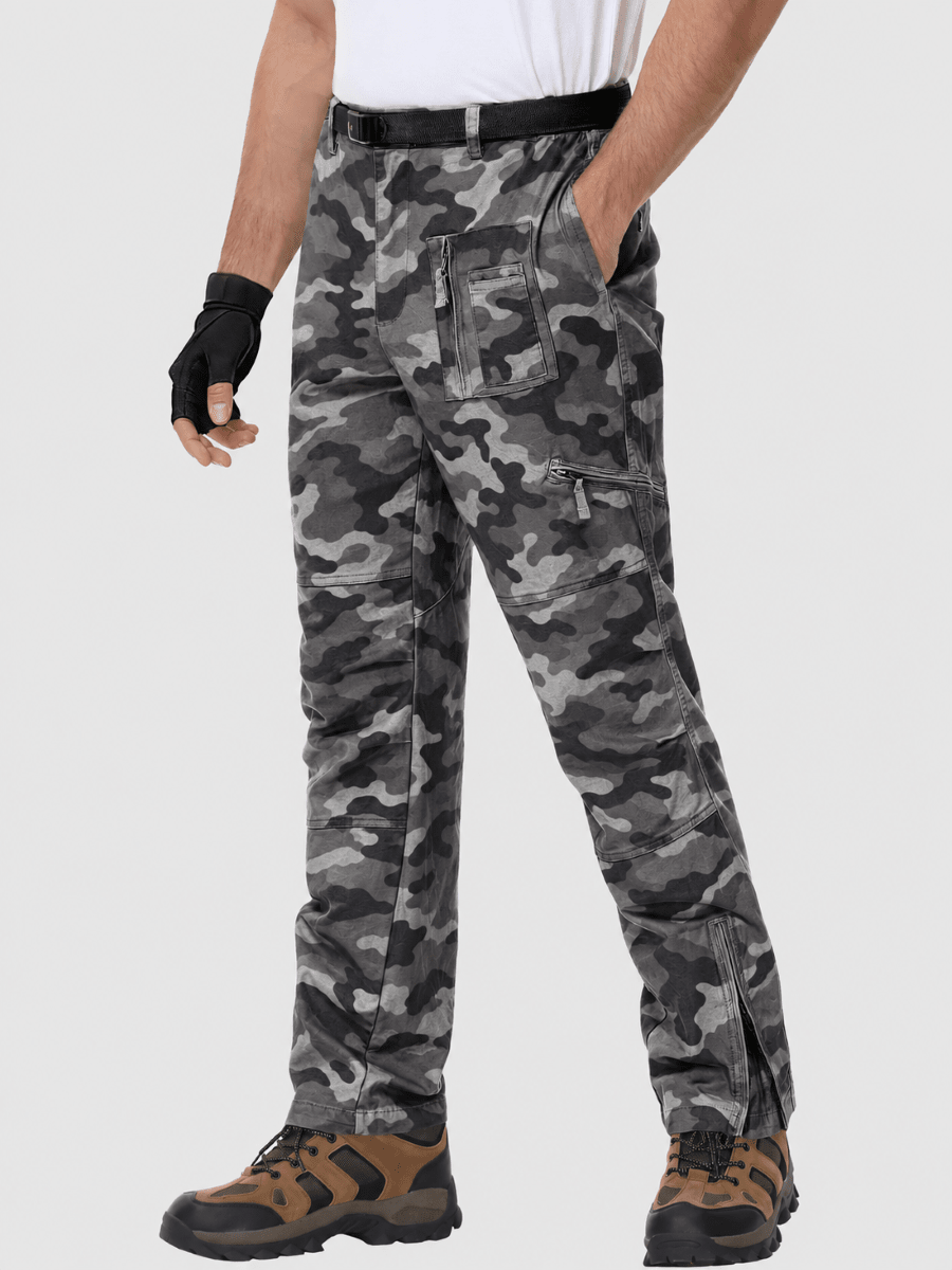 TACVASEN Grey Camouflage Men's Tactical Outdoor Ripstop Cargo Pants