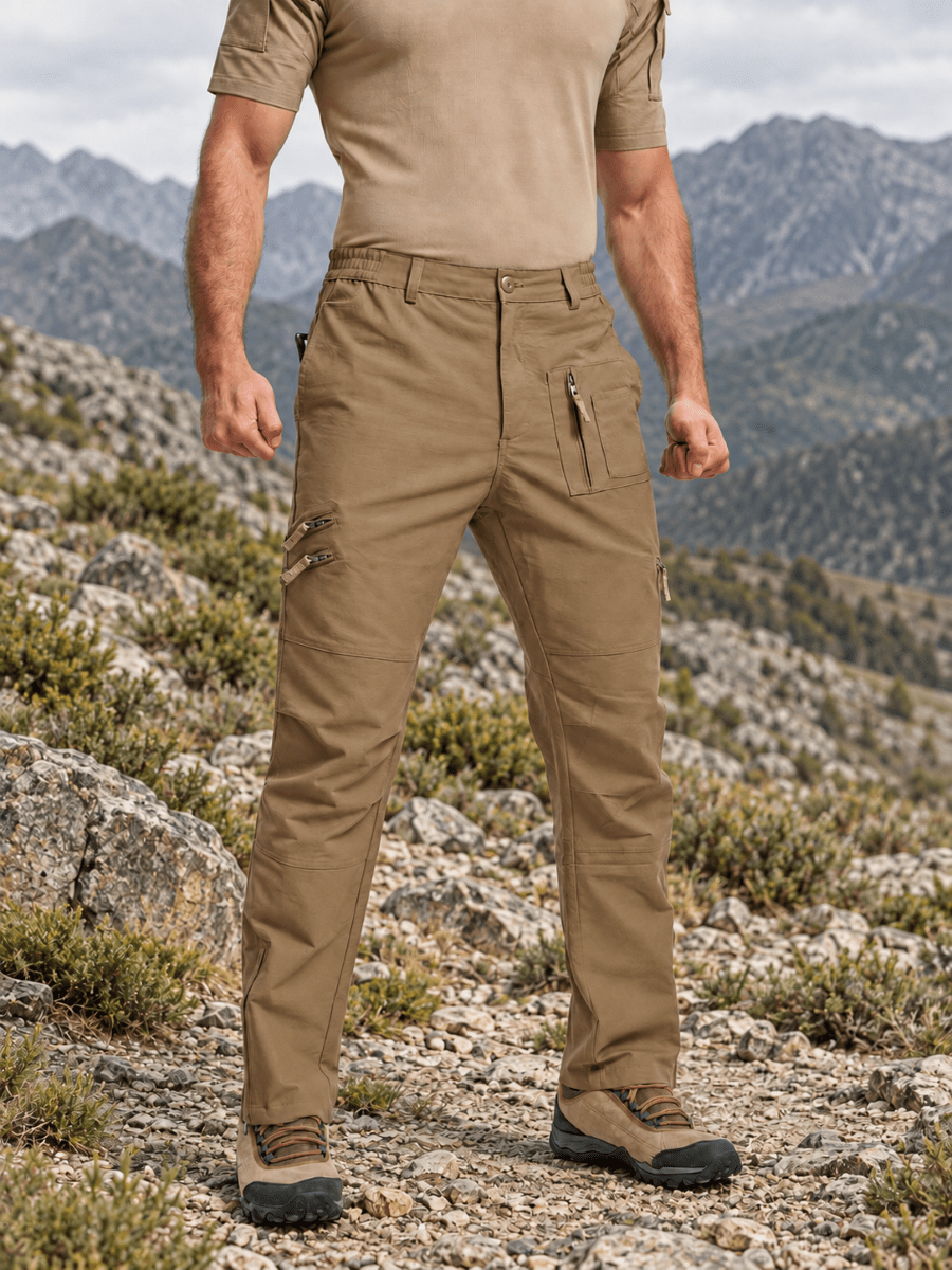 TACVASEN Coyote Brown Men's Tactical Outdoor Ripstop Cargo Pants
