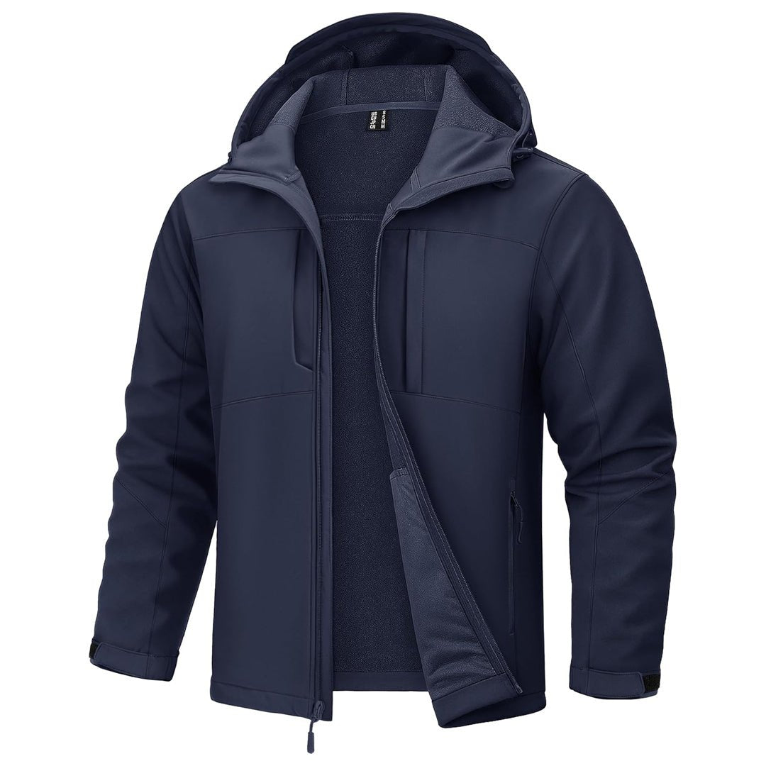 TACVASEN Navy Tactical Softshell Jacket Hooded Waterproof Coat