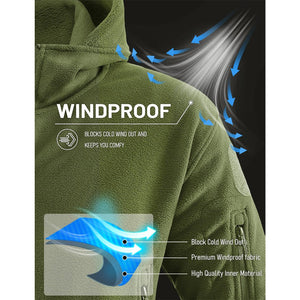 TACVASEN Army Green Men's Tactical Thermal Bomber Coats