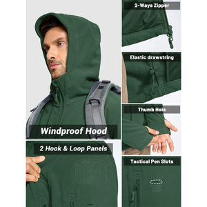TACVASEN Army Green Men's Tactical Thermal Bomber Coats