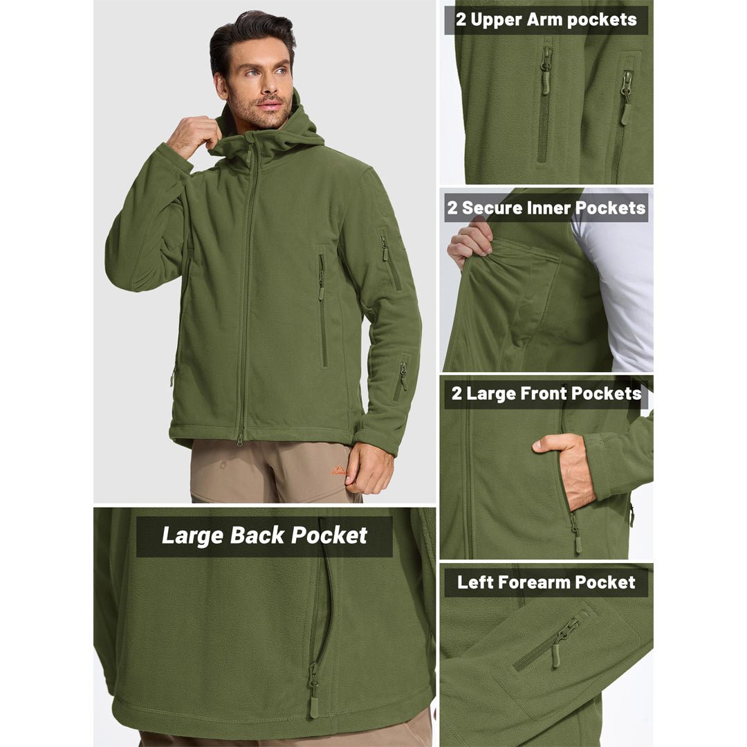 TACVASEN Army Green Men's Tactical Thermal Bomber Coats
