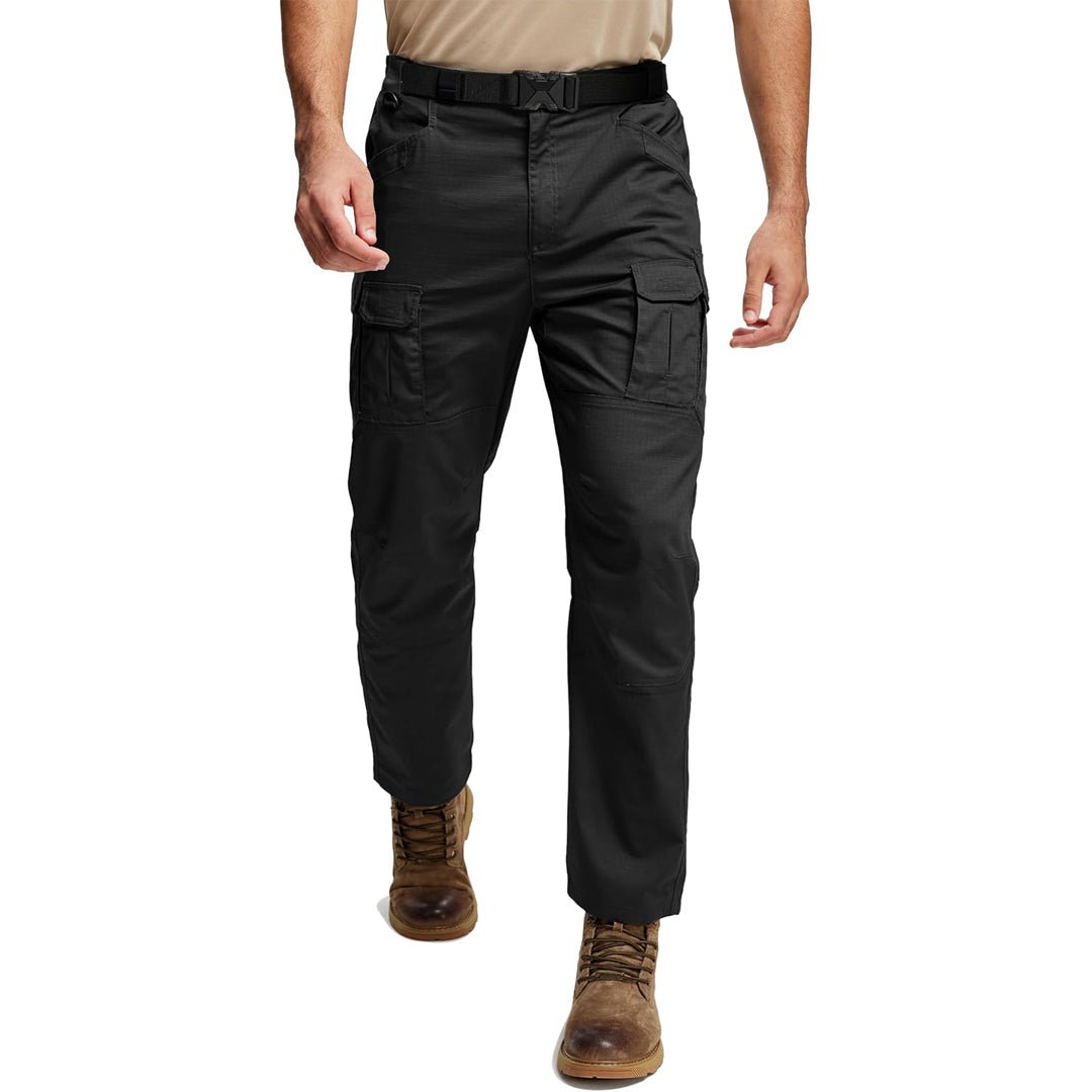TACVASEN Black Tactical Ripstop Hiking Outdoor Pants
