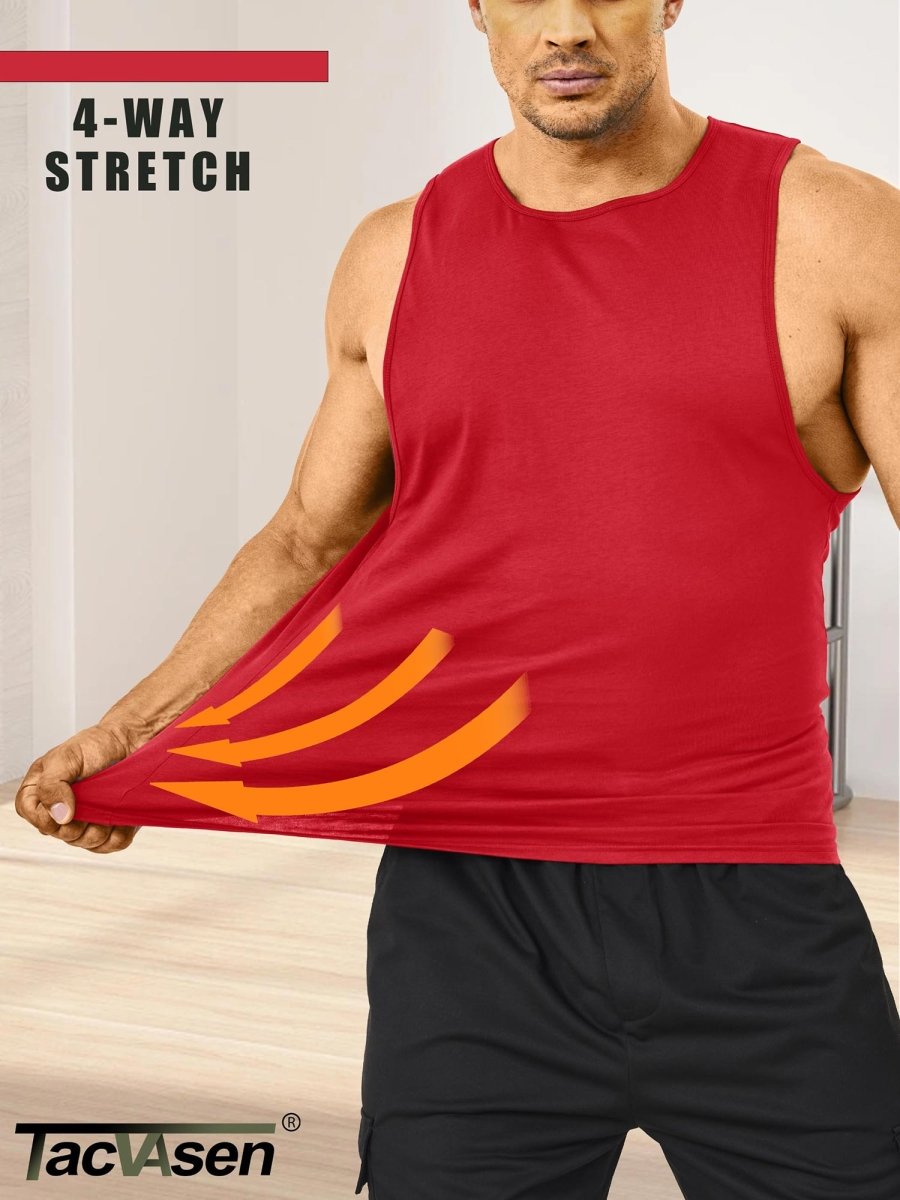 TACVASEN Tomato Men's Tank Tops Cotton Sleeveless Wide-Armhole Shirt