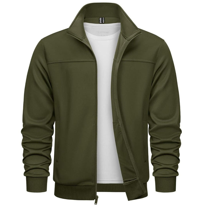 Men's Track Lightweight Full Zip Up Stand Collar Jacket - Men's Jackets