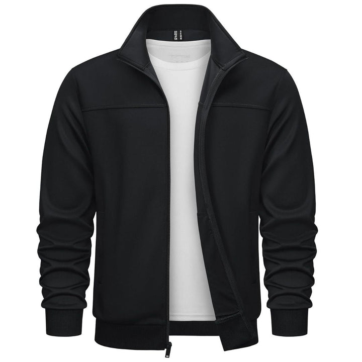 Men's Track Lightweight Full Zip Up Stand Collar Jacket - Men's Jackets