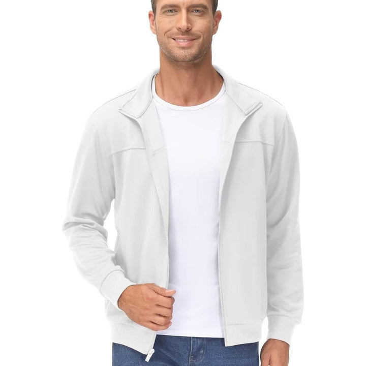 Men's Track Lightweight Full Zip Up Stand Collar Jacket - Men's Jackets