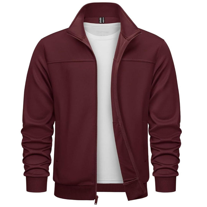 Men's Track Lightweight Full Zip Up Stand Collar Jacket - Men's Jackets
