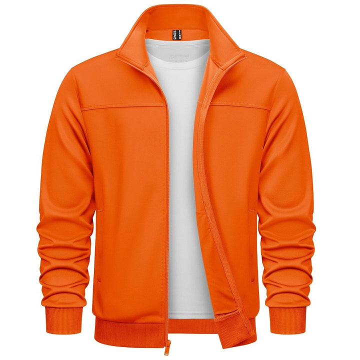 Men's Track Lightweight Full Zip Up Stand Collar Jacket - Men's Jackets
