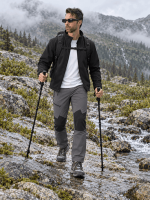 TACVASEN Light Grey Men's Trouser Quick Dry Walking Hiking Work Pant
