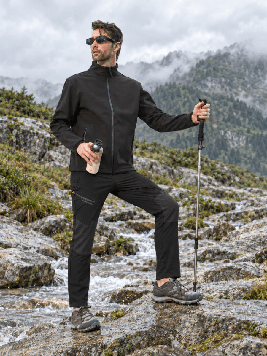 TACVASEN Black Men's Trouser Quick Dry Walking Hiking Work Pant