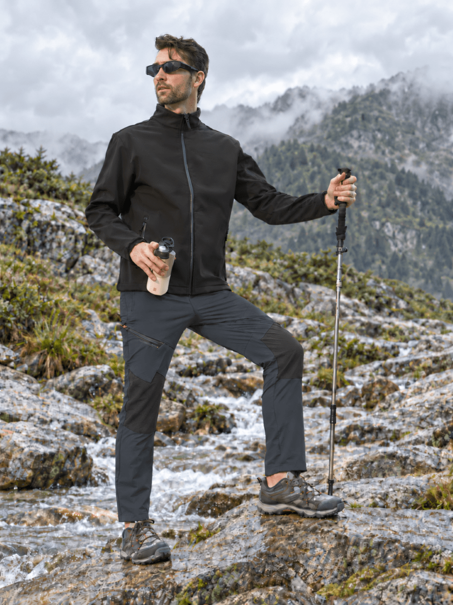 TACVASEN Dark Grey Men's Trouser Quick Dry Walking Hiking Work Pant