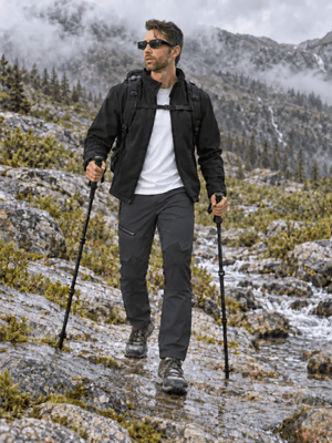 TACVASEN Dark Grey Men's Trouser Quick Dry Walking Hiking Work Pant
