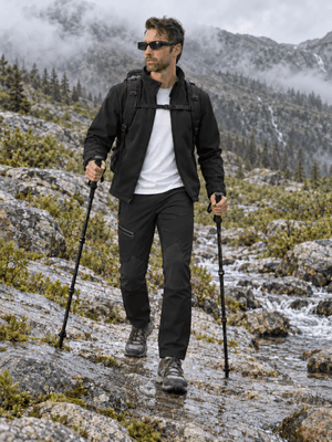 TACVASEN Black Men's Trouser Quick Dry Walking Hiking Work Pant