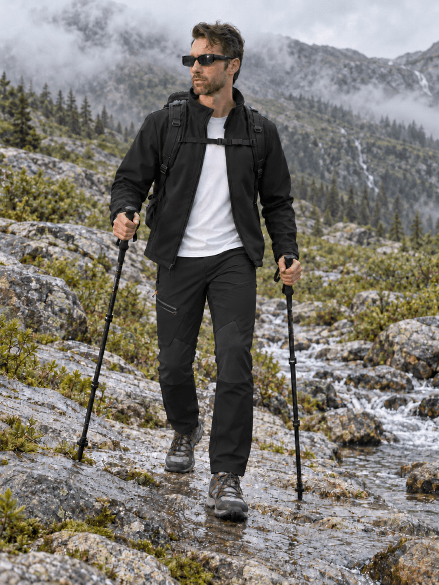 TACVASEN Black Men's Trouser Quick Dry Walking Hiking Work Pant