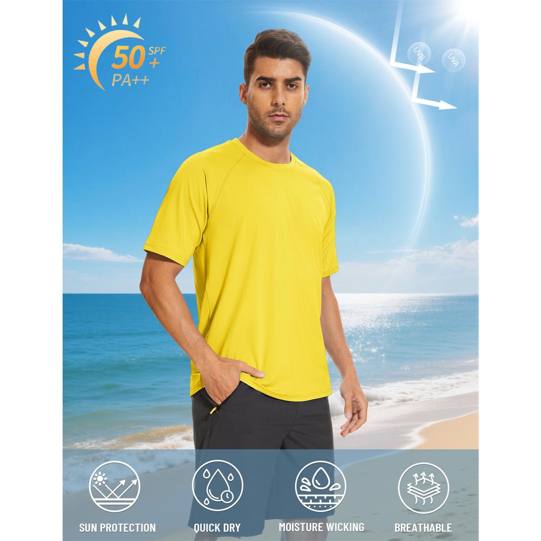 TACVASEN Blue Men's UPF 50+ Breathable Quick - Dry Outdoor Swim T-Shirt
