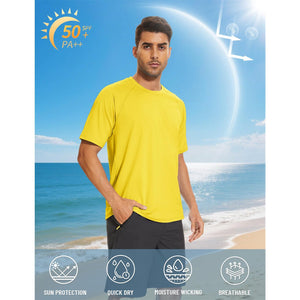 TACVASEN Blue Men's UPF 50+ Breathable Quick - Dry Outdoor Swim T-Shirt