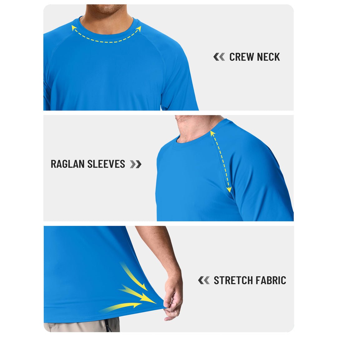 TACVASEN Blue Men's UPF 50+ Breathable Quick - Dry Outdoor Swim T-Shirt
