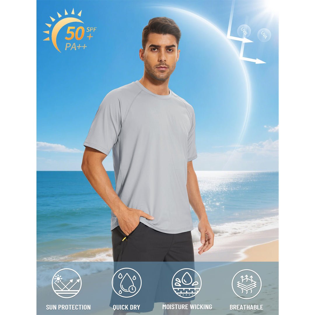 TACVASEN Blue Men's UPF 50+ Breathable Quick - Dry Outdoor Swim T-Shirt