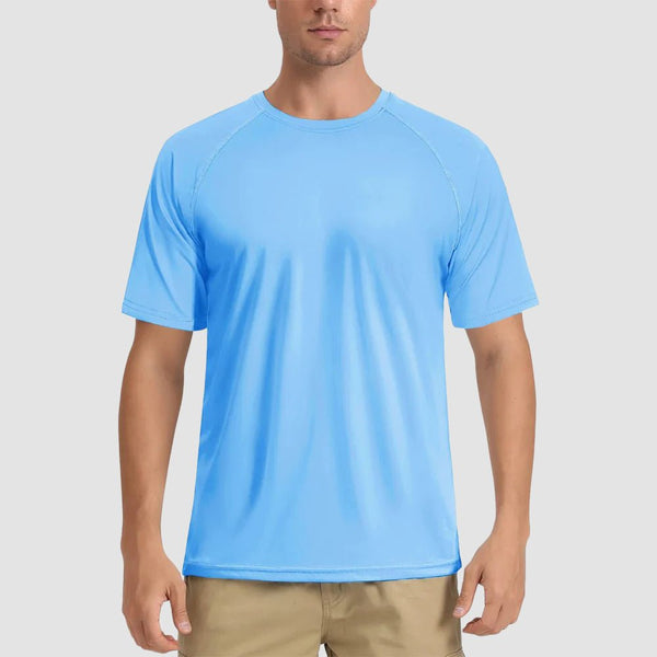 TACVASEN Blue Men's UPF 50+ Breathable Quick - Dry Outdoor Swim T-Shirt