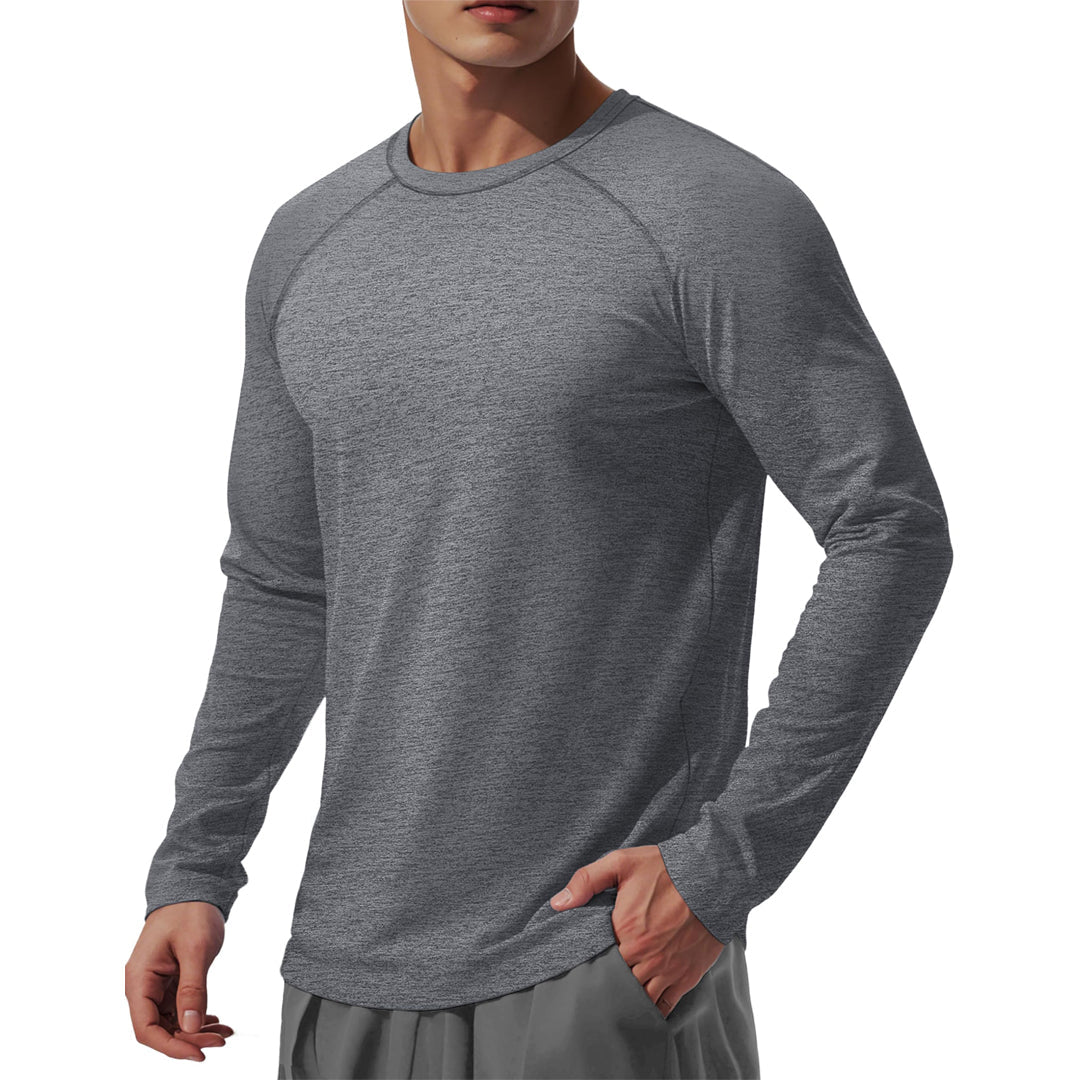 TACVASEN Dark Grey UPF 50+ Fishing Swim Long Sleeve Shirts