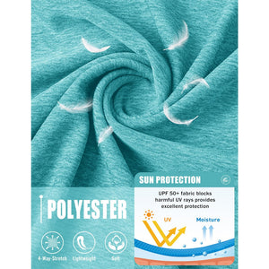 TACVASEN Light Green UPF 50+ Fishing Swim Long Sleeve Shirts
