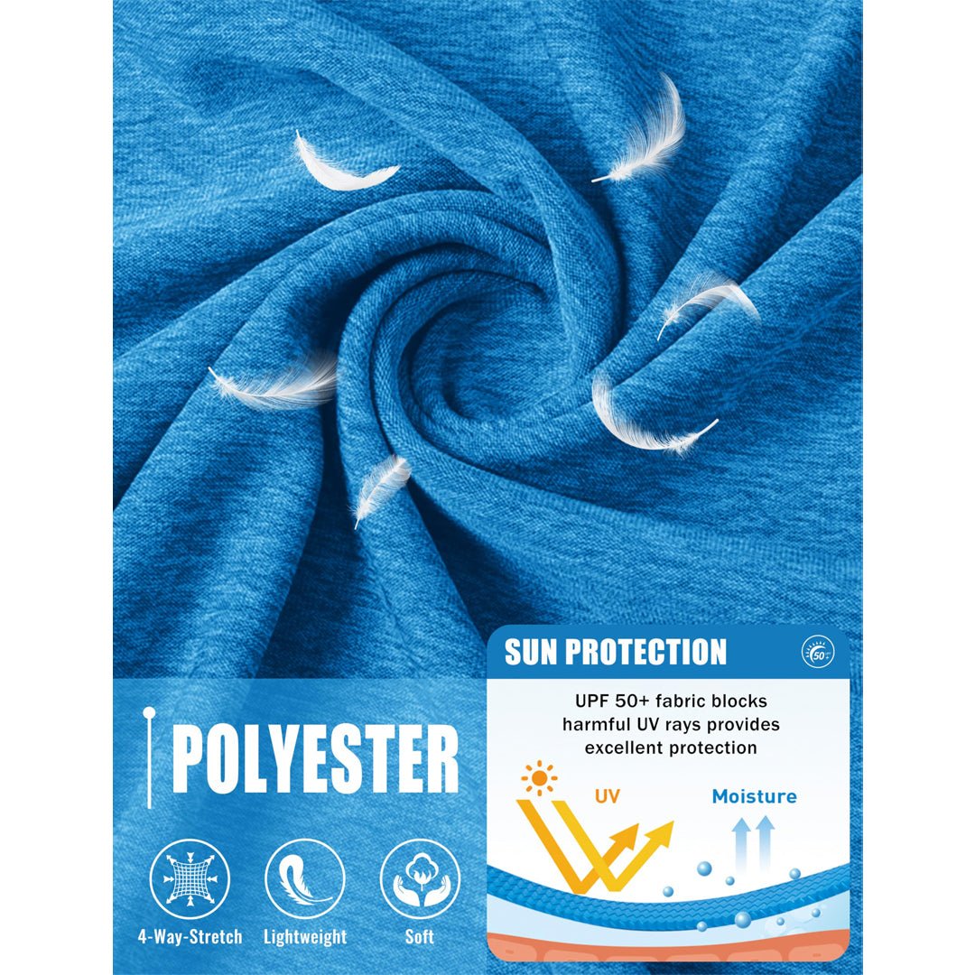 TACVASEN Blue UPF 50+ Fishing Swim Long Sleeve Shirts