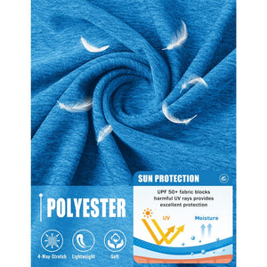 TACVASEN Blue UPF 50+ Fishing Swim Long Sleeve Shirts